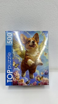 TOPpuzzle. ПАЗЛЫ 500 элементов.Корги-ангел (арт. Ф500-0678)