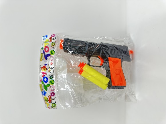 Пистолет, стреляющий мягкими патронами, 3 софт-патрона на присосках, в/п 15*3,5*9,см